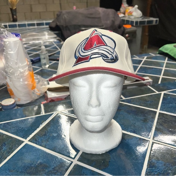 Vintage 90s Colorado Avalanche NHL Snapback Hat Adjustable Drew Pearson Hockey